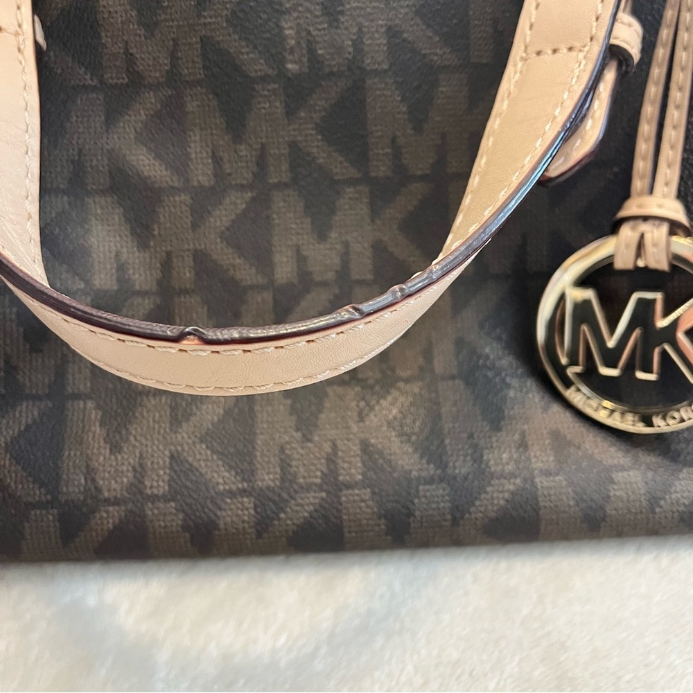 Michael Kors Coated Canvas Leather-Trimmed Handle Bag - Picture 14 of 15
